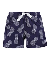 Hudson Baby Infant Boy Shorts Bottoms 4-Pack, Blue Tropical Scene