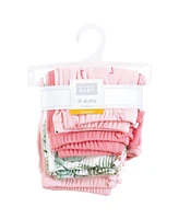 Hudson Baby Girls Shorts Bottoms 4-Pack, Palm Flamingo, 9-12 Months