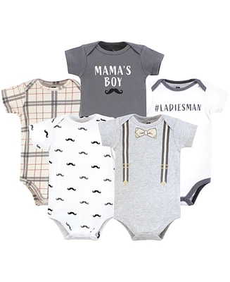 Hudson Baby Boys Cotton Bodysuits, Plaid Bow Tie, 9-12 Months