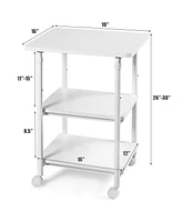 3-tier Adjustable Printer Stand with 360° Swivel Casters