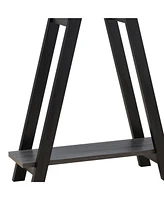 Modern Wood Console Table with Corner Storage Compartment