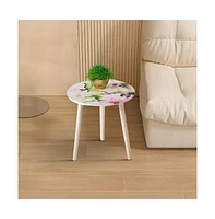 Set of 2 Side Tables with Elegant Floral Design for Stylish Home Decor