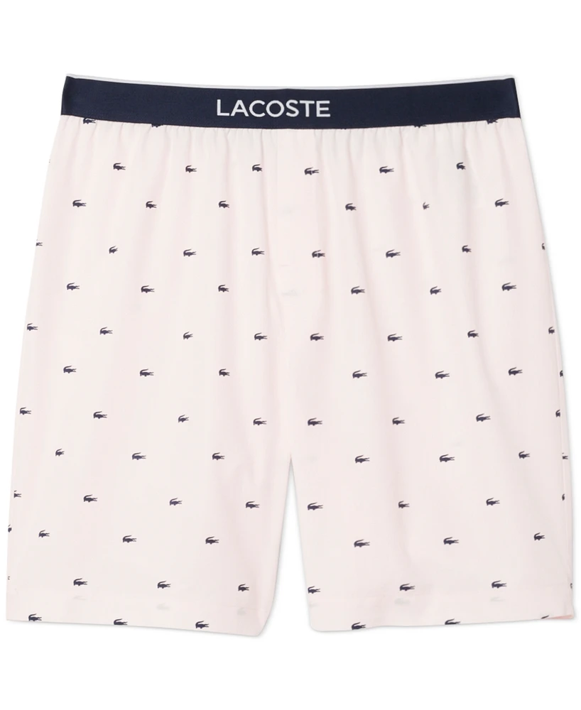 Lacoste Men's Loungewear Croc Print Pajama Shorts