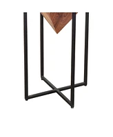 Pyramid-Shaped Side Table with Cross Base for Modern and Unique Home Decor