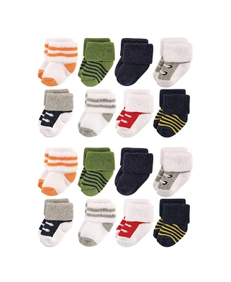 Luvable Friends Baby Boys Cotton Rich Terry Socks 16-Pack