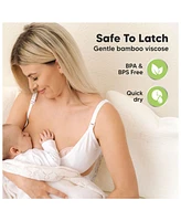 KeaBabies Maternity 14pk Organic Nursing Pads Lite, Washable Breast Pads + Wash Bag, Reusable Nipple Pads