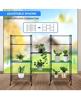 Heavy Duty 5-Tier Shelving Units Adjustable, Wire Shelf with 800 lbs Capacity (160 per Shelf), 24" D x 14" W x 59 "H, Black, 5 Levels, Storage Shelf w