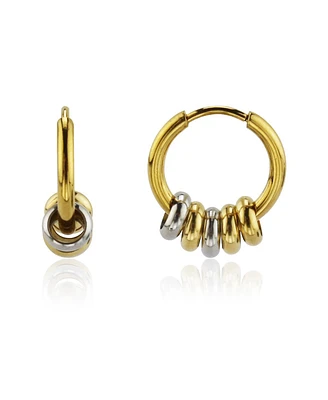 Five Hoop Earrings in Dual-Plated Stainless Steel