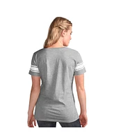 G-iii 4Her by Carl Banks Women's Heather Gray Philadelphia Eagles First Pick Distressed V-neck T-Shirt