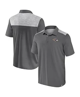 Fanatics Men's Gray Baltimore Ravens Long Shot Polo Shirt