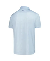 Footjoy Men's Light Blue The Players Prodry Checker Print Lisle Polo Shirt