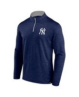 Fanatics Men's Heather Navy New York Yankees Fundamentals Quarter-Zip Pullover