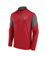 Fanatics Men's Red Wisconsin Badgers Primary Quarter-Zip Top