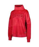 Dkny Women's Red Atlanta Falcons Deliliah Rhinestone Funnel Neck Pullover Sweatshirt