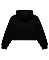 Mitchell & Ness Women's Black Golden State Warriors Hardwood Classics Cropped Pullover Hoodie