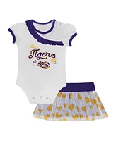 Outerstuff Girls Baby Boys and 2-Piece Lsu Tigers Love My Team Bodysuit Skirt Set