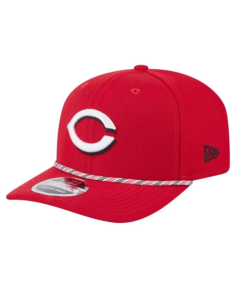 New Era Men's Red Cincinnati Reds Multi-Rope 9Seventy Stretch-Snap Hat