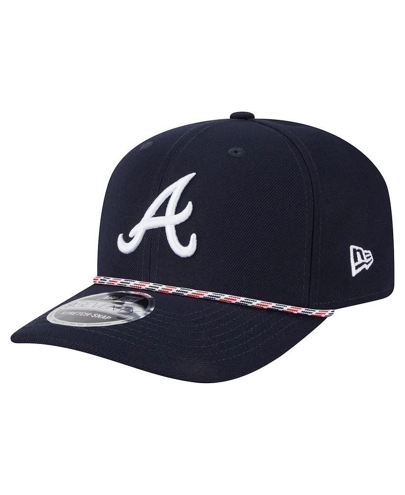 New Era Men's Navy Atlanta Braves Multi-Rope 9Seventy Stretch-Snap Hat