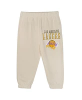Mitchell & Ness Toddler 2-Piece Cream Los Angeles Lakers Hang Time Oversized Pullover Hoodie and Pants Set
