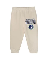 Mitchell & Ness Toddler 2-Piece Cream Minnesota Timberwolves Hang Time Oversized Pullover Hoodie and Pants Set