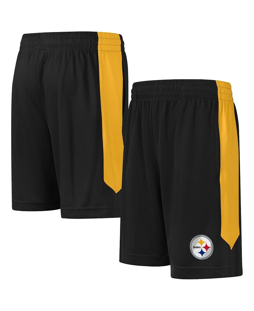 Outerstuff Big Boys and Girls Black Pittsburgh Steelers Fashion Shorts