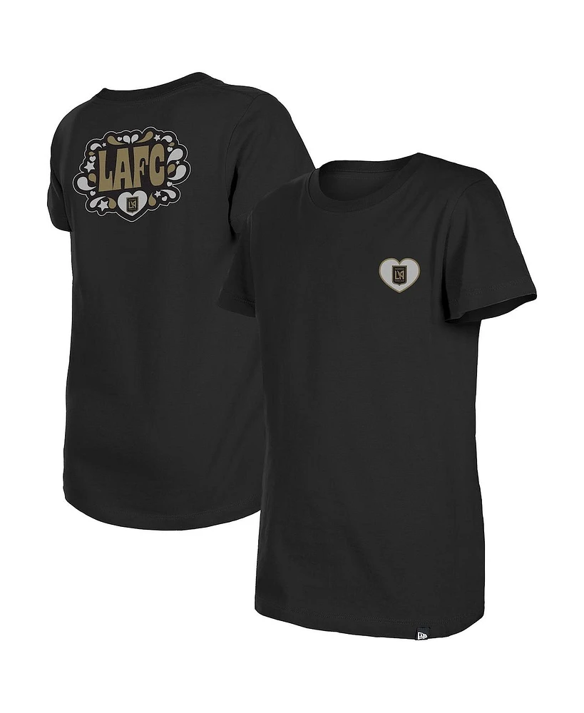 New Era Big Girls Black Lafc Bubble Heart T-Shirt