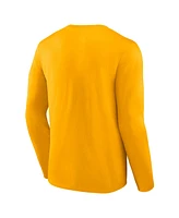 Fanatics Men's Gold Pittsburgh Penguins Authentic Pro Core Collection Secondary Long Sleeve T-Shirt