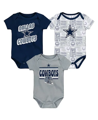 Outerstuff Baby Boys and Girls Dallas Cowboys Play Day Bodysuit, Set of 3