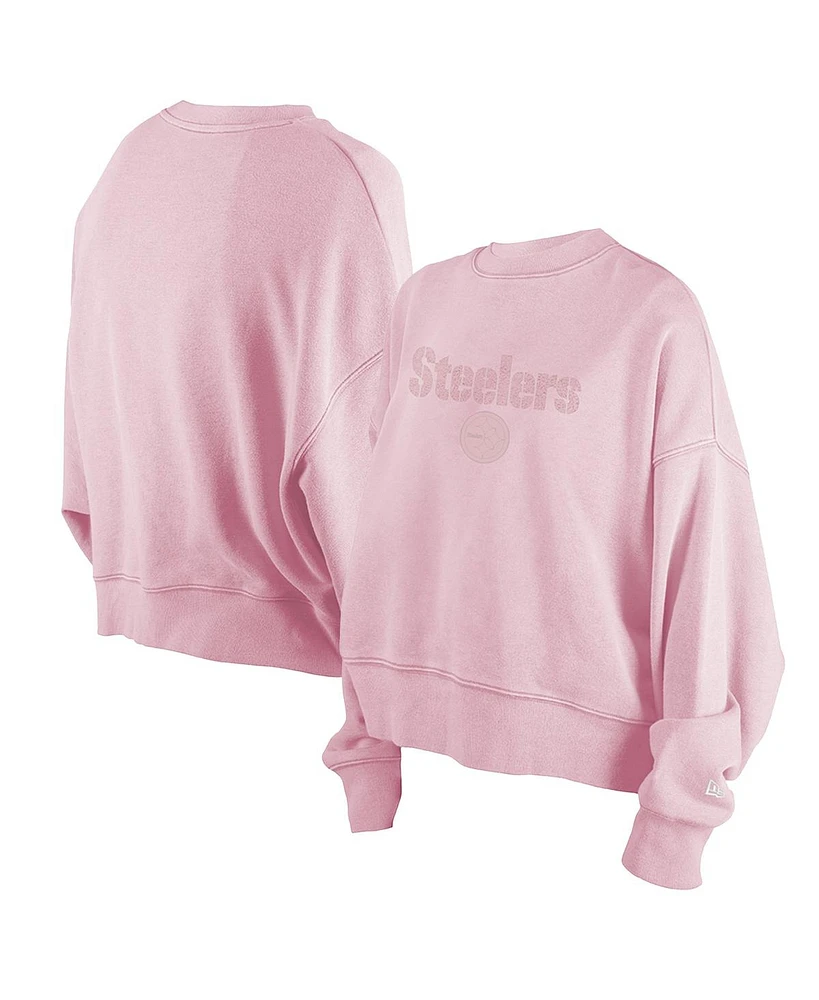New Era Women's Pink Pittsburgh Steelers Cozy Pullover Sweatshirt