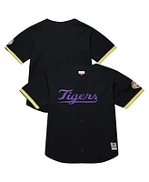 Mitchell & Ness Men's Black Lsu Tigers On The Clock Full-Button Fashion Jersey