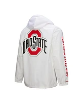 Mitchell & Ness Men's White Ohio State Buckeyes Coaches Full-Snap Hoodie Jacket