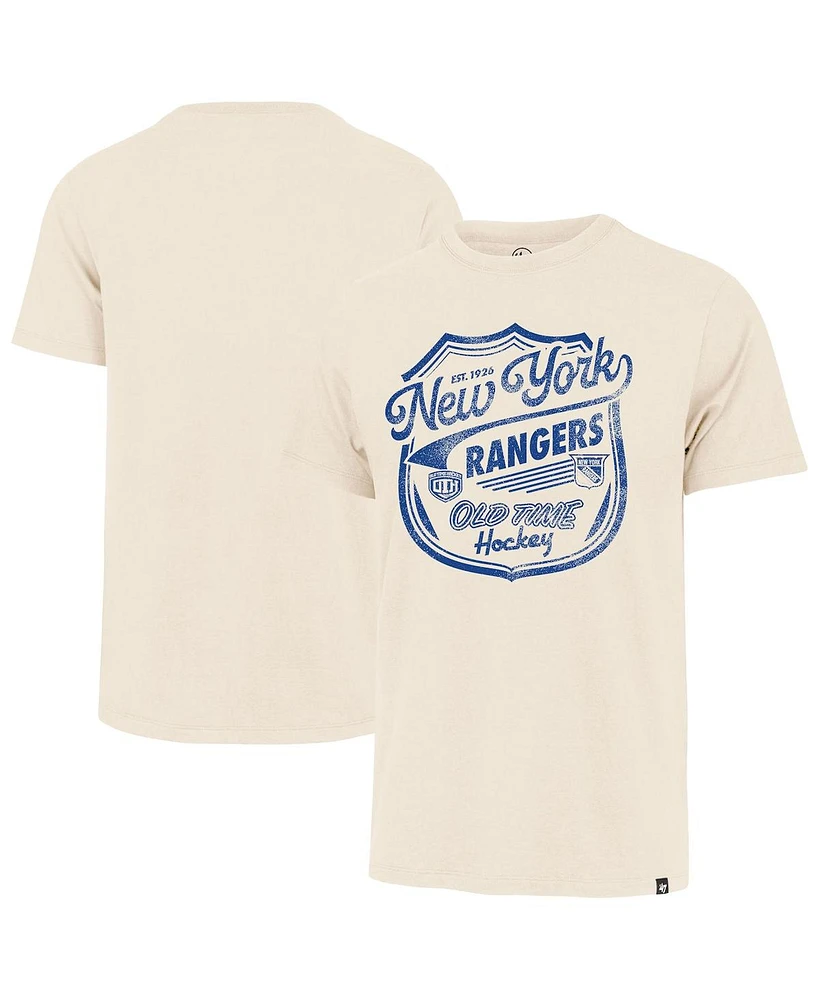 '47 Brand Men's Cream New York Rangers Poke Check Franklin T-Shirt