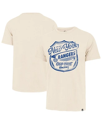 '47 Brand Men's Cream New York Rangers Poke Check Franklin T-Shirt