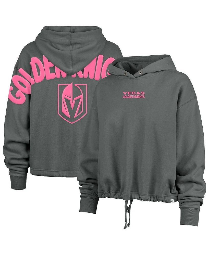 '47 Brand Women's Gray Vegas Golden Knights Bright Side Venice Cropped Pullover Hoodie