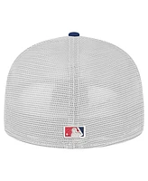 New Era Men's Navy Atlanta Braves Team Color 59Fifty Trucker Fitted Hat