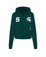 Pro Standard Women's Green Michigan State Spartans Game Day Sequin Full-Zip Hooded Jacket