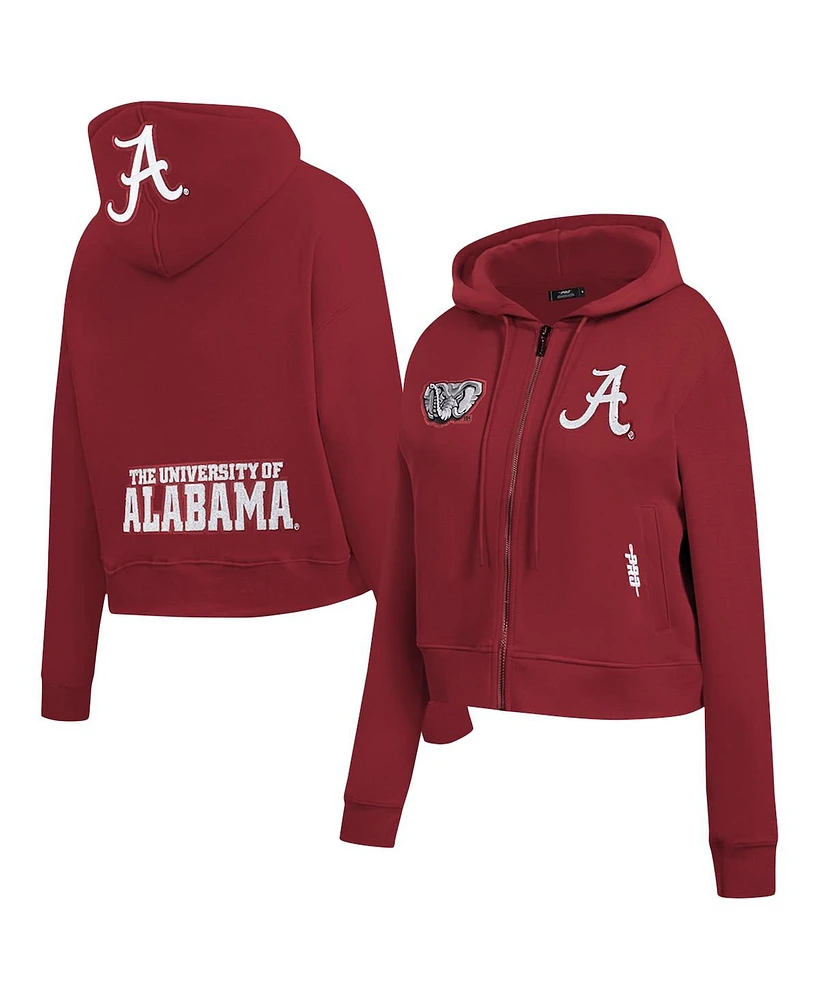 Pro Standard Women's Crimson Alabama Crimson Tide Game Day Sequin Full-Zip Hooded Jacket