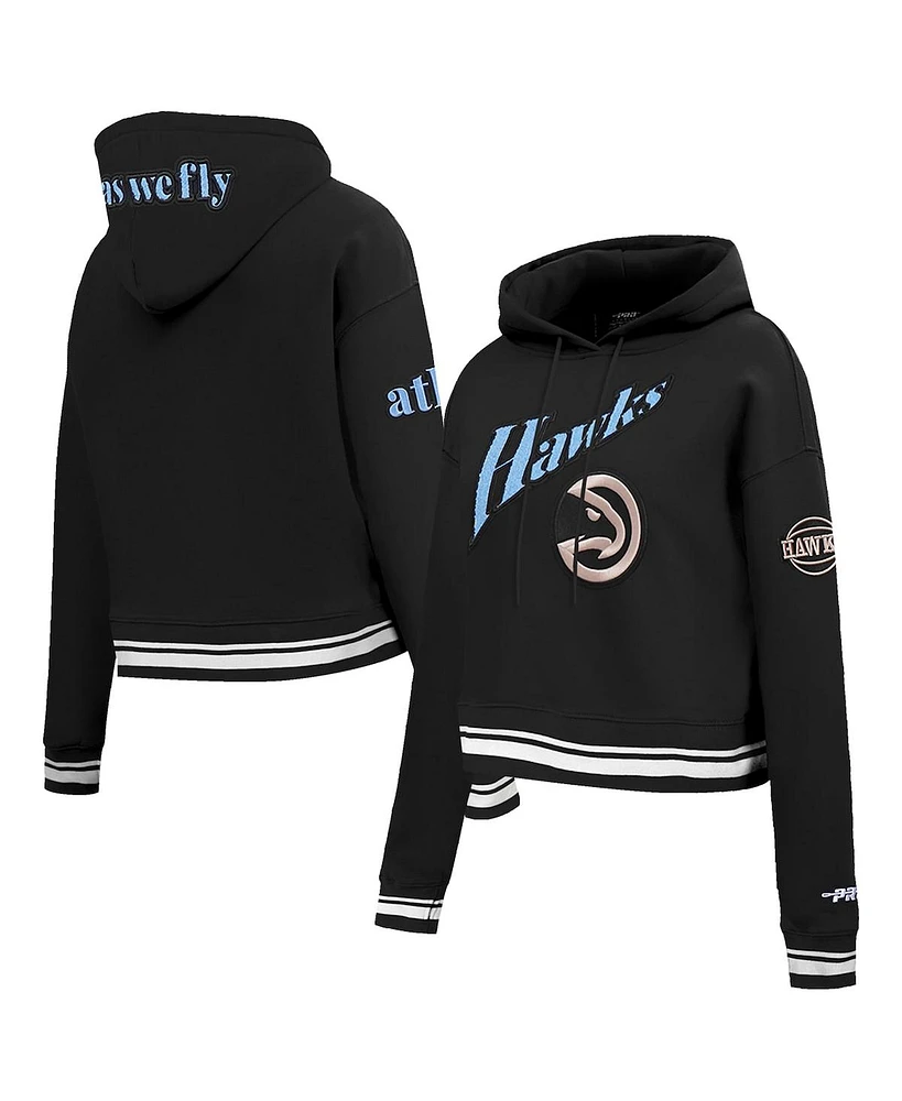 Pro Standard Women's Black Atlanta Hawks 2024/25 City Edition Cropped Pullover Hoodie