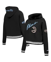 Pro Standard Women's Black Atlanta Hawks 2024/25 City Edition Cropped Pullover Hoodie