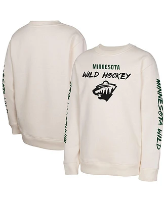 Outerstuff Big Boys and Girls Cream Minnesota Wild Star Power Pullover Sweatshirt