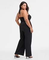 Bar Iii Trendy Plus Halter Jumpsuit, Exclusively at Macy's