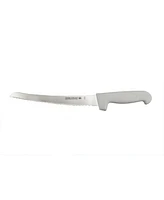 Ergonomic Stainless Steel Bread Knife, Curved Serrated, 9"