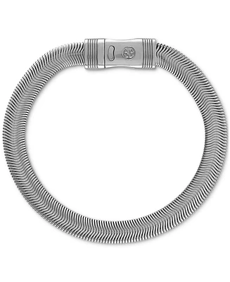 Esquire Men's Jewelry Flat Snake Chain Bracelet in Stainless Steel