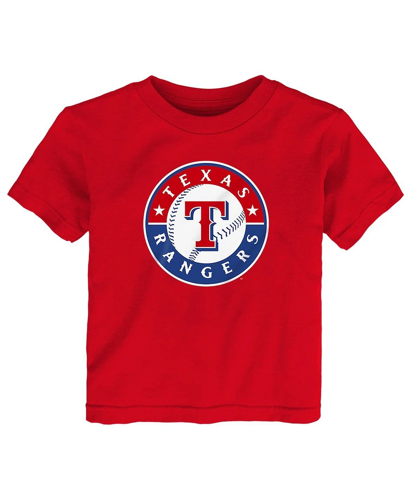 Outerstuff Toddler Red Texas Rangers Primary Logo T-Shirt