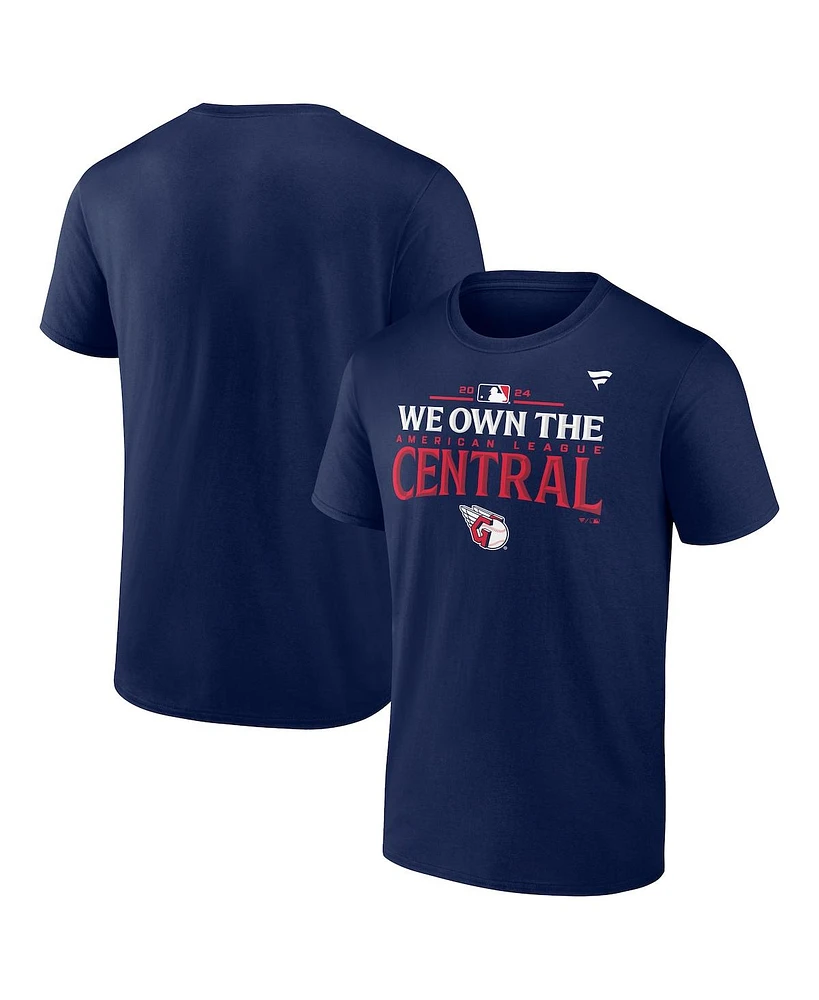 Fanatics Men's Navy Cleveland Guardians 2024 Al Central Division Champions Big Tall Locker Room T-Shirt