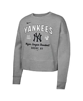 Nike Big Girls Heather Gray New York Yankees Fleece Sweatshirt
