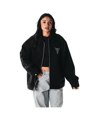 The Wild Collective Men's and Women's Black Golden State Valkyries Denim Full-Zip Jacket