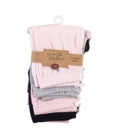 Touched by Nature Baby Boys Organic Cotton Pants 4pk, Gray Black Stripe, 0-3 Months