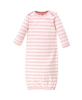 Touched by Nature Baby Girls Organic Cotton Gowns, Petals, Preemie-Newborn