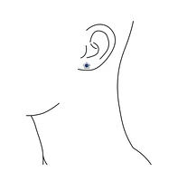 Bling Jewelry Flower Petals Cubic Zirconia Pave Cz Stud Earrings Blue Center Silver Plated Brass